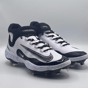 Nike Alpha Huarache Elite 4 Mens Size 10 Mid White/Black Baseball Cleats